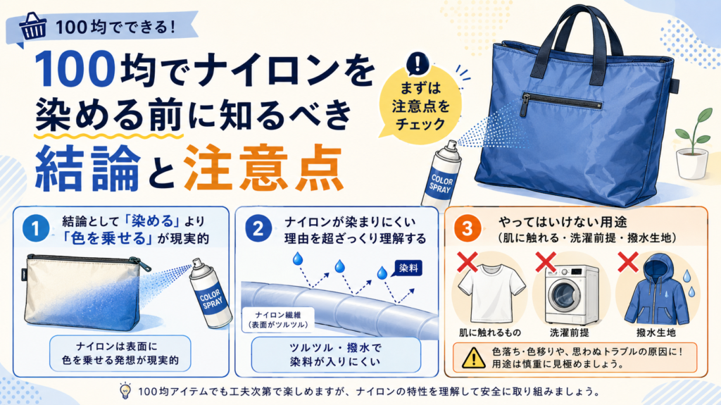 ナイロン 染める 100均