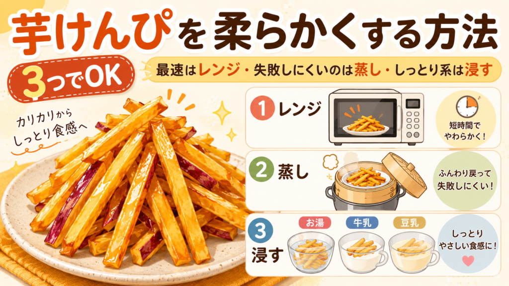 芋けんぴを柔らかくする方法は3つだけ