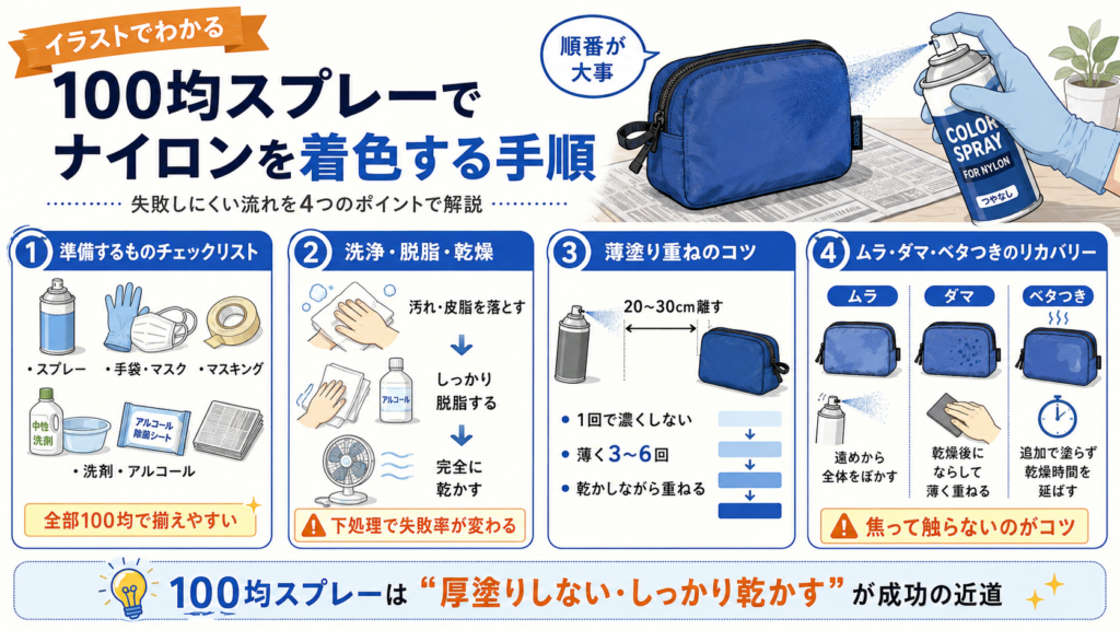 ナイロン 染める 100均