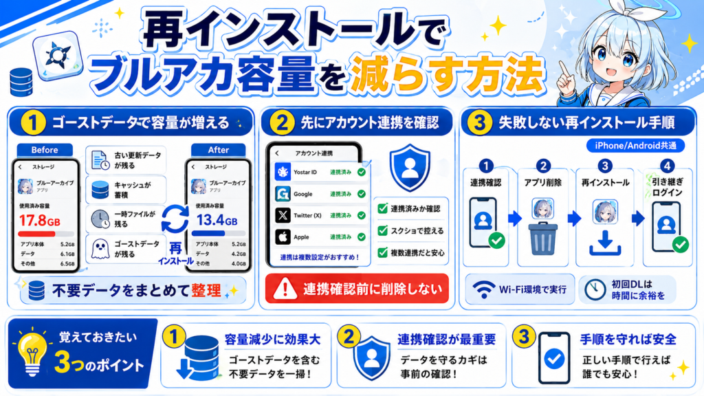 ブルアカ容量減少ガイド再インストール