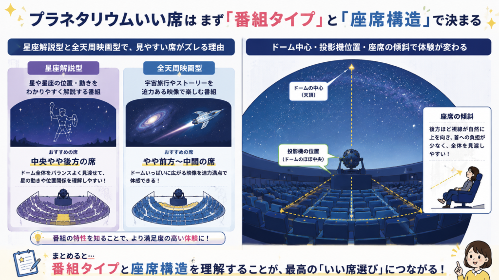 プラネタリウムの席選びガイド