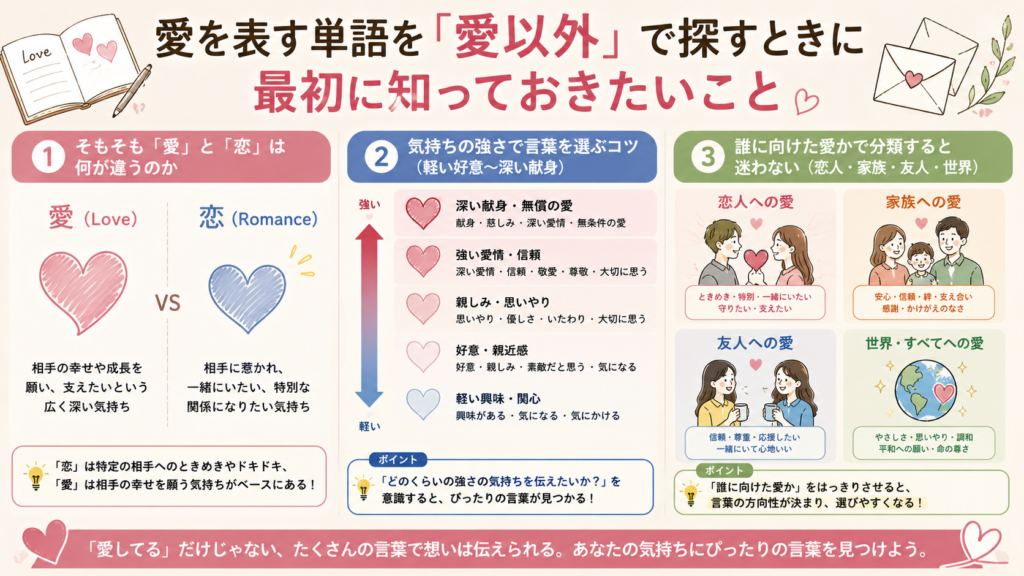 愛を表す単語を「愛以外」で探す