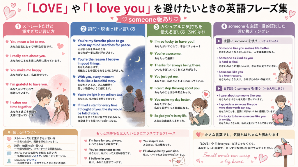 愛を表す単語を「愛以外」で探す
