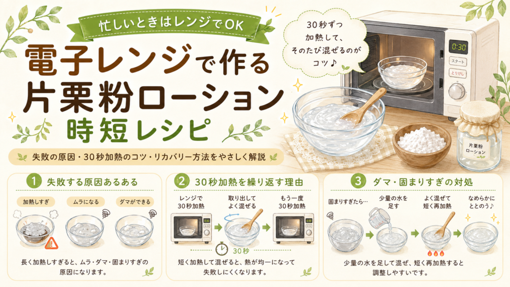 片栗粉ローション時短レシピ レンジ