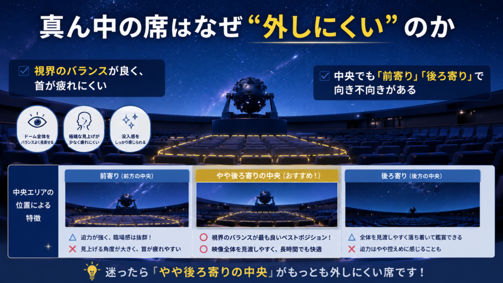 プラネタリウムの席選びガイド