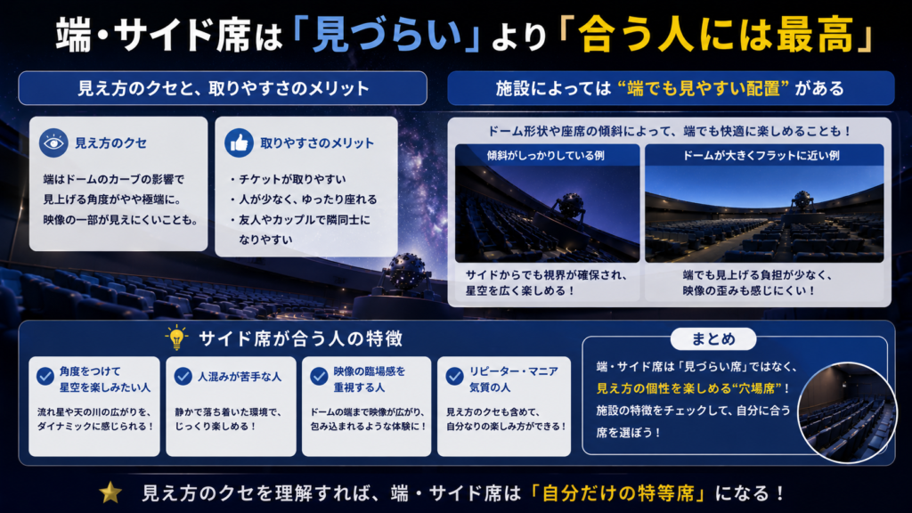 プラネタリウムの席選びガイド