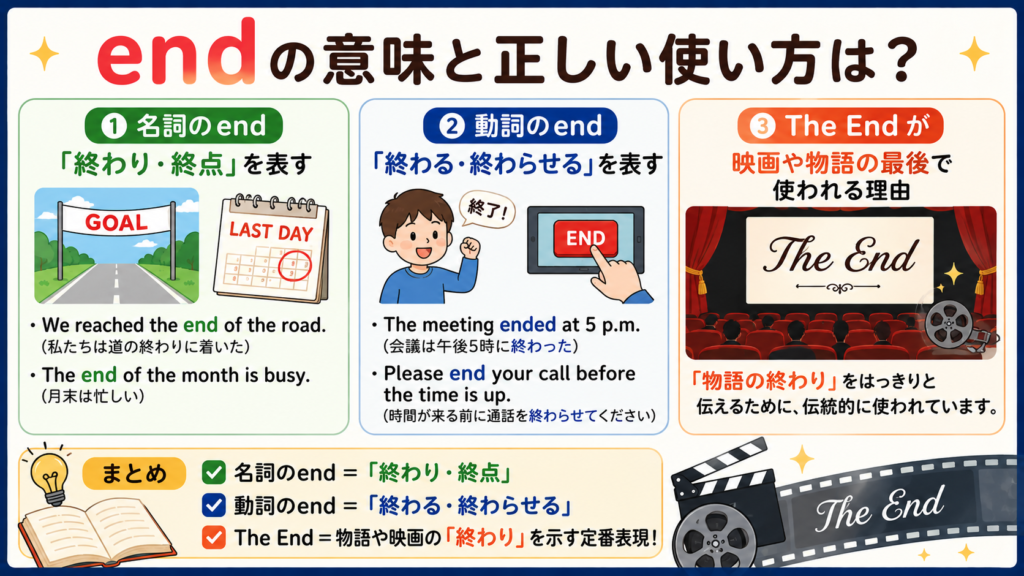 fin end 違い