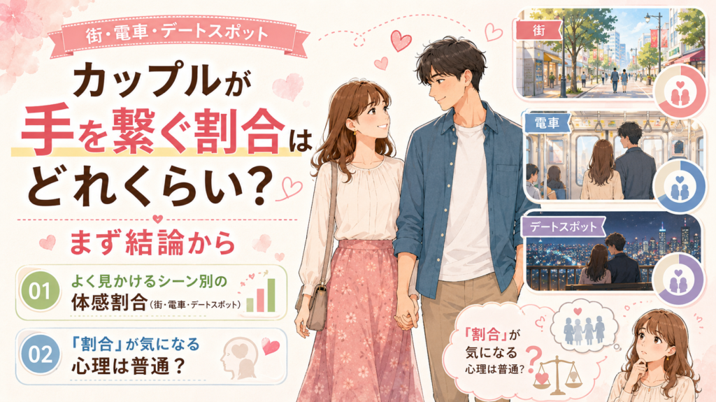 カップル 手を繋ぐ割合
