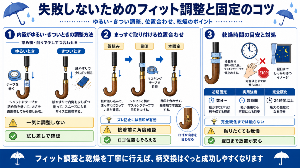 傘の柄交換