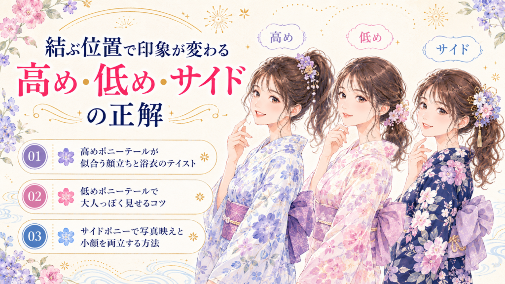 浴衣 髪型 ポニーテール