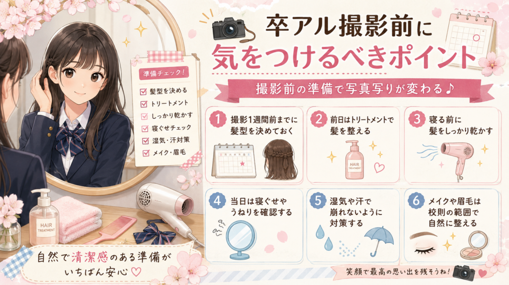 卒アル髪下ろすか結ぶか