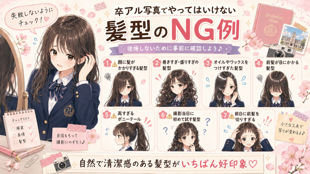 卒アル髪下ろすか結ぶか