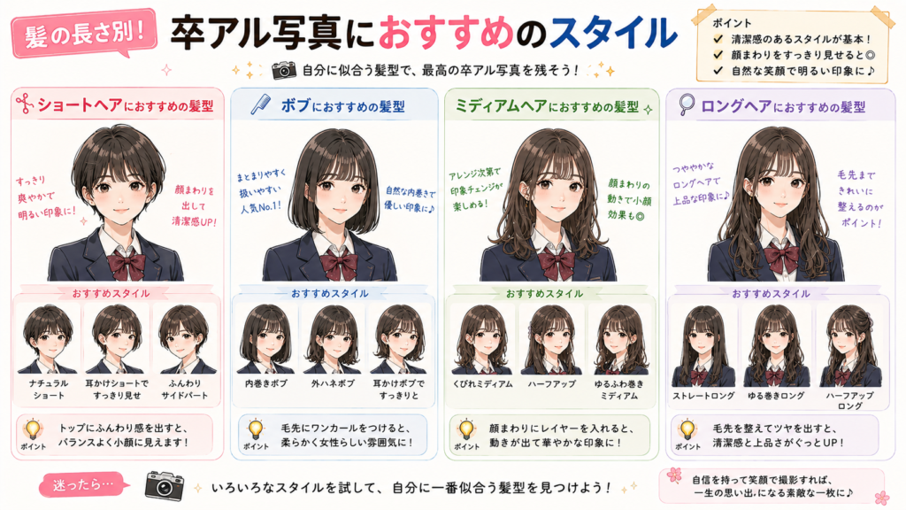 卒アル髪下ろすか結ぶか