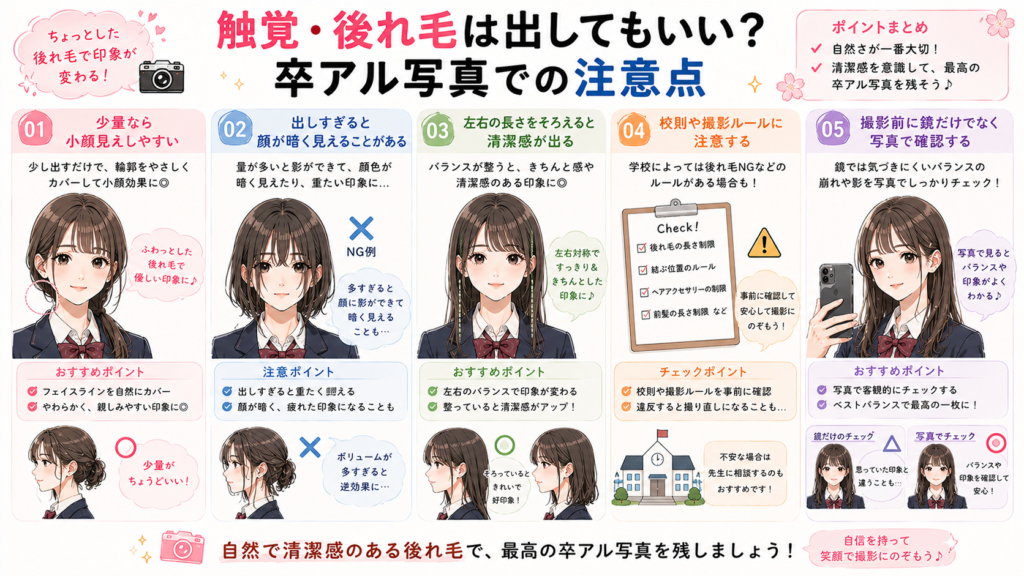 卒アル髪下ろすか結ぶか