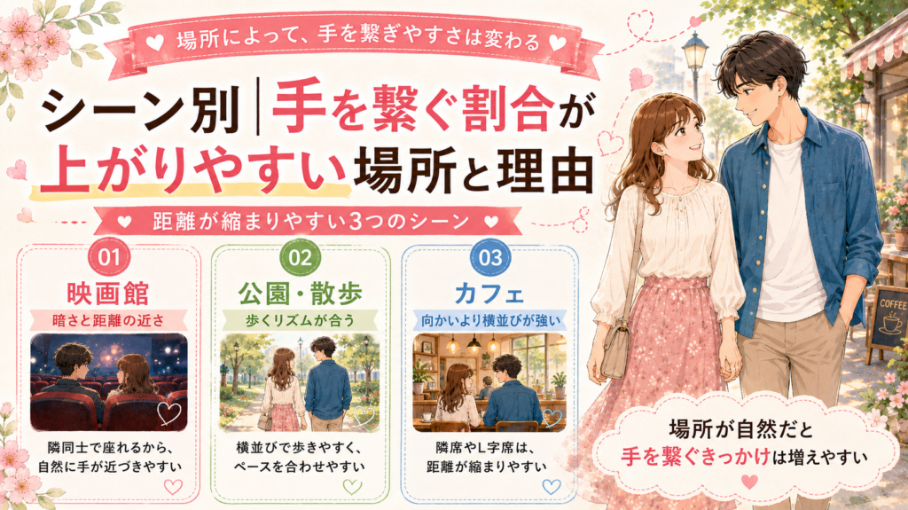 カップル 手を繋ぐ割合