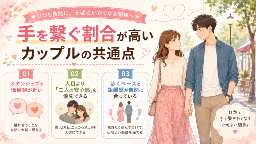 カップル 手を繋ぐ割合