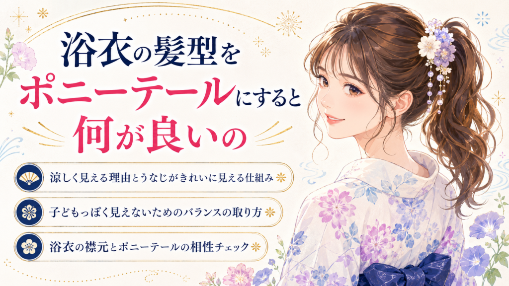 浴衣 髪型 ポニーテール