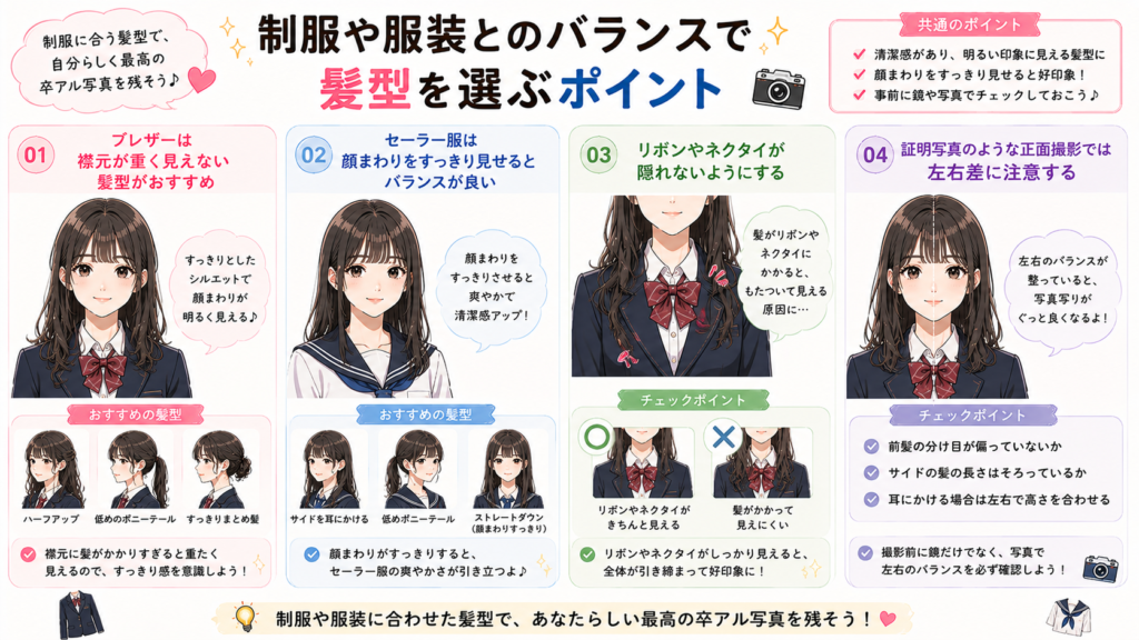 卒アル髪下ろすか結ぶか