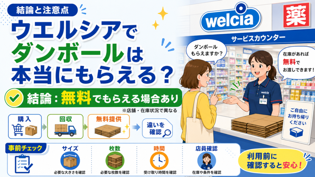 ウエルシア ダンボールもらえる
