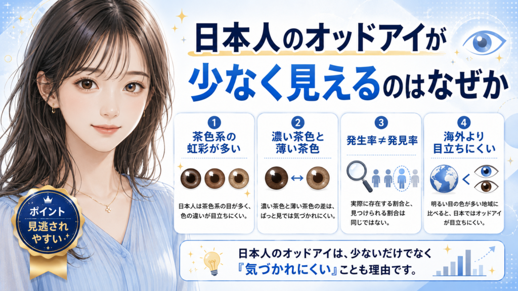 オッドアイ日本人 確率