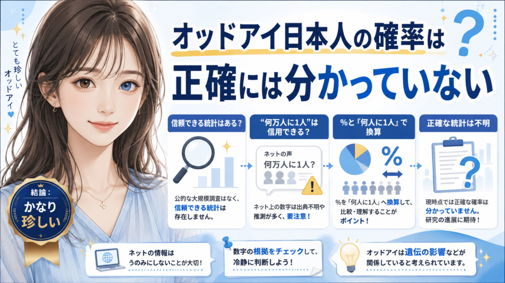 オッドアイ日本人 確率