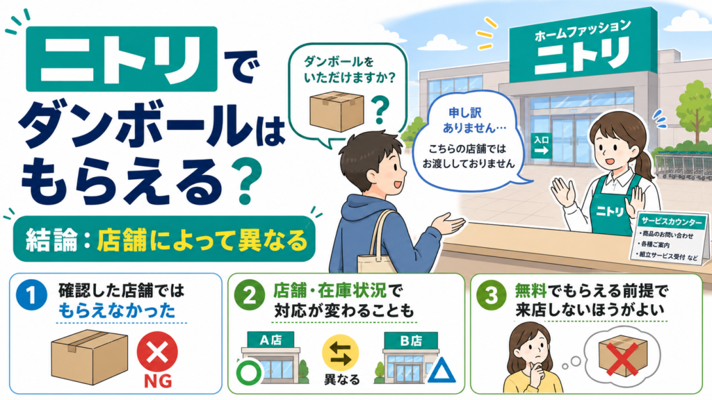 ニトリ ダンボール もらえる