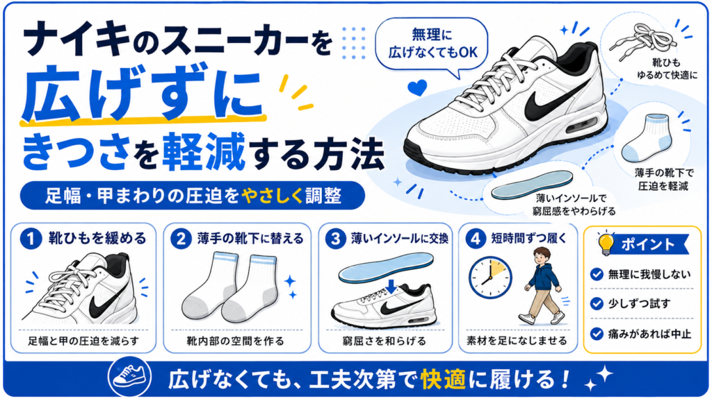 ナイキ スニーカー 幅 広げる