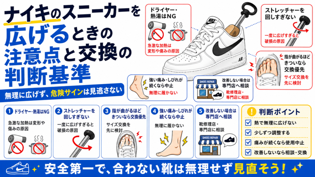 ナイキ スニーカー 幅 広げる