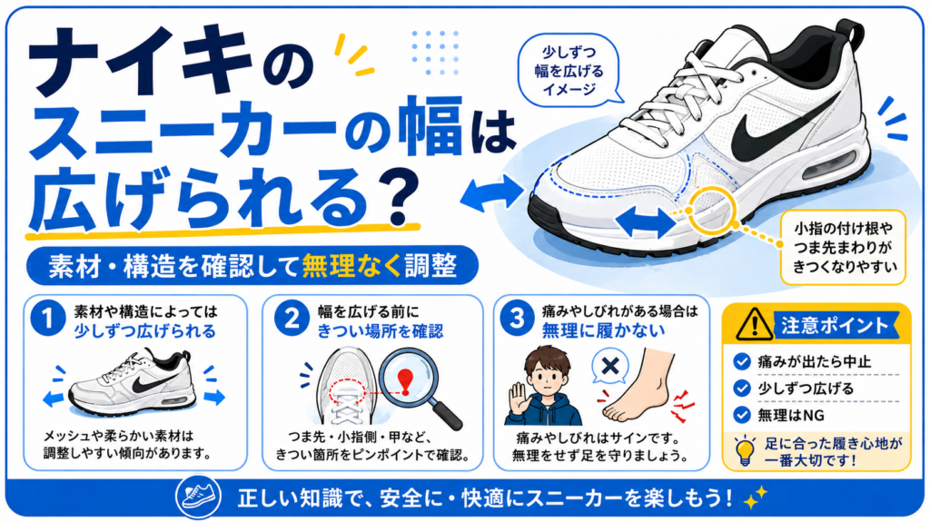 ナイキ スニーカー 幅 広げる